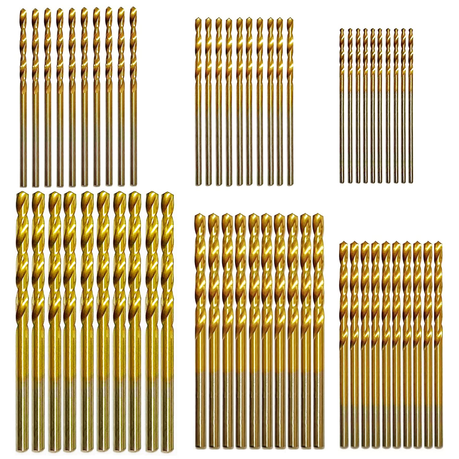 60PCS Mini Titanium Twist Drill Bit Set (3/64"-1/8"), HSS43 Fully Ground Micro Drill Bits for Wood, Metal,Plastic, Aluminum Alloy,Steels