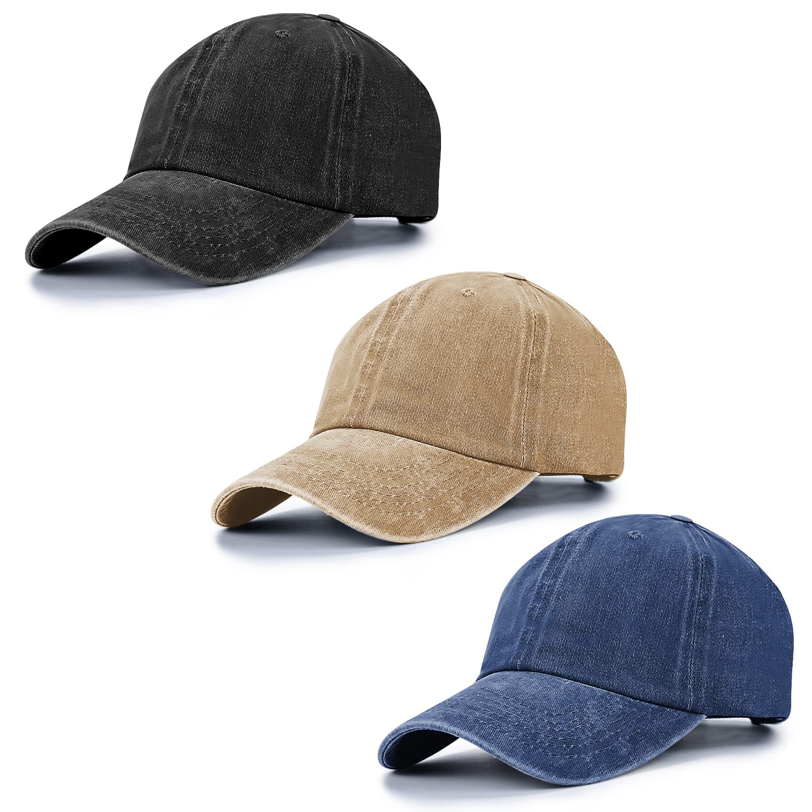 Sponsored Ad - Baseball Cap Unisex Vintage Washed Distressed Cap,Retro Adjustable Dad Hats,Baseball Hat for Men Women