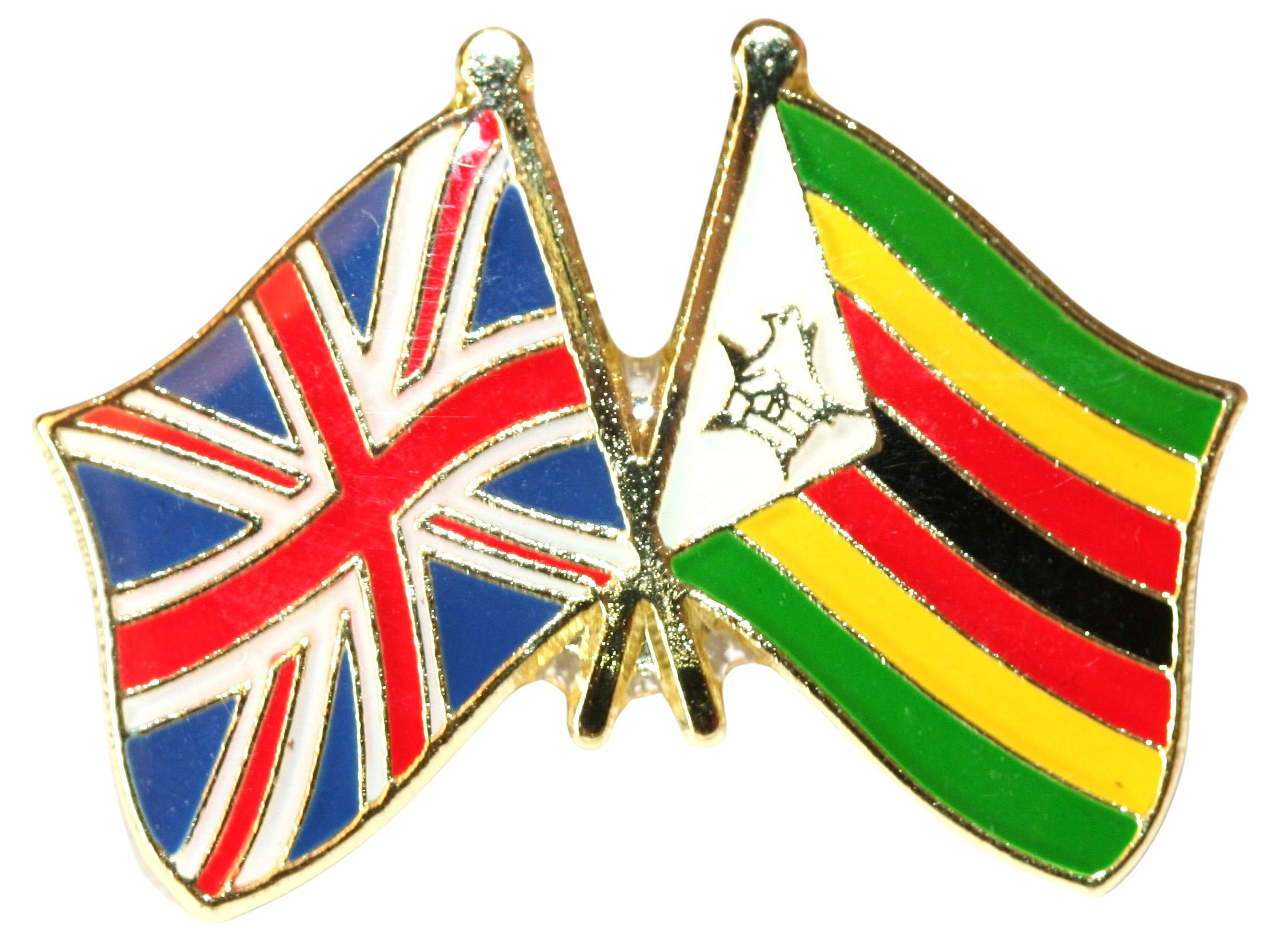 Buxton's Badges Multiple Uk & Zimbabwe Friendship Flag Pin Badge