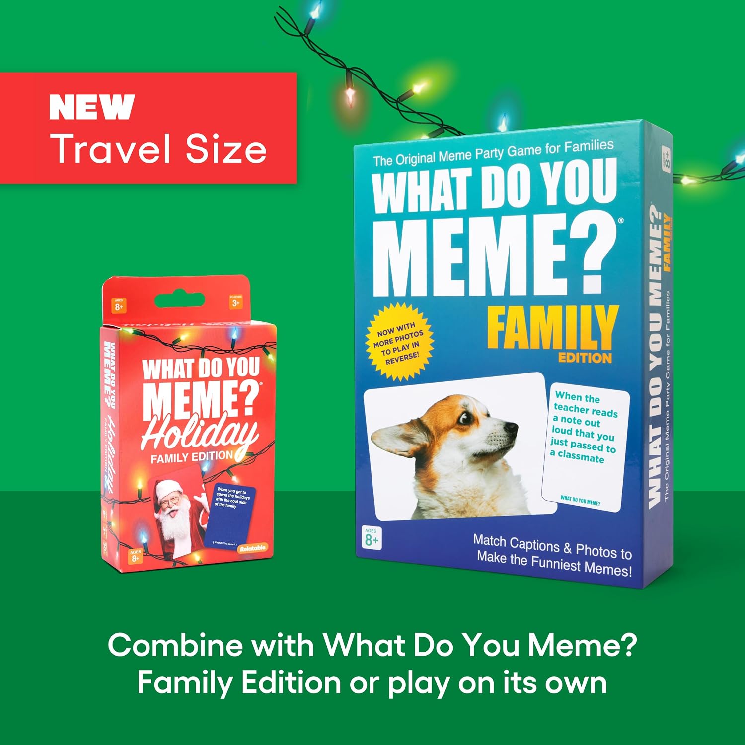 What Do You Meme? Holiday Family Edition by Relatable, Holiday Games Travel Pack, Christmas Party Game, Includes 30 Photo Cards and 120 Caption Cards Holiday Expansion thumbnail 3