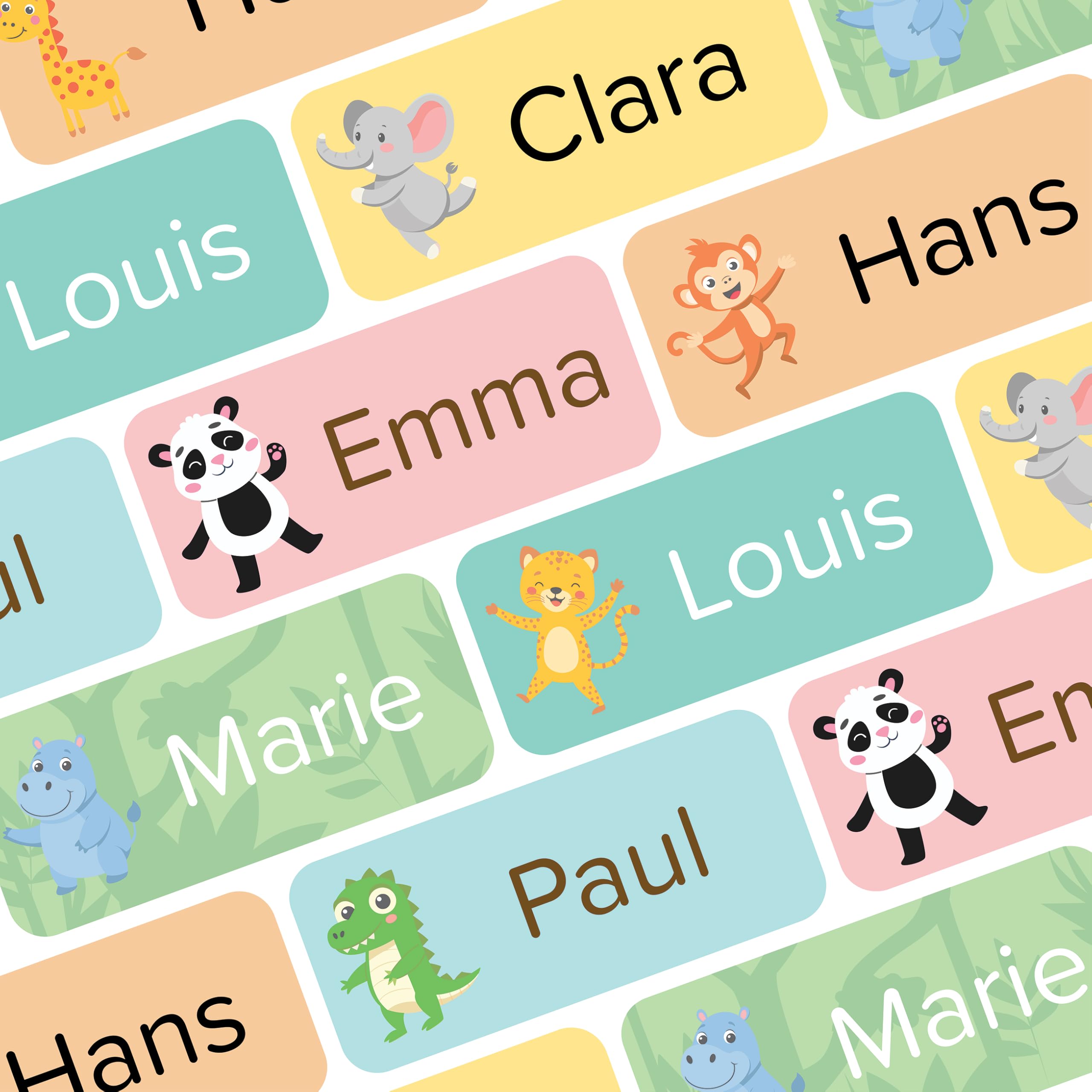 Etichette Nomi Personalizzate Per Bambini - 70 Adesivi Colorati Unicorno - Resistenti Al Lavaggio - Foto 4