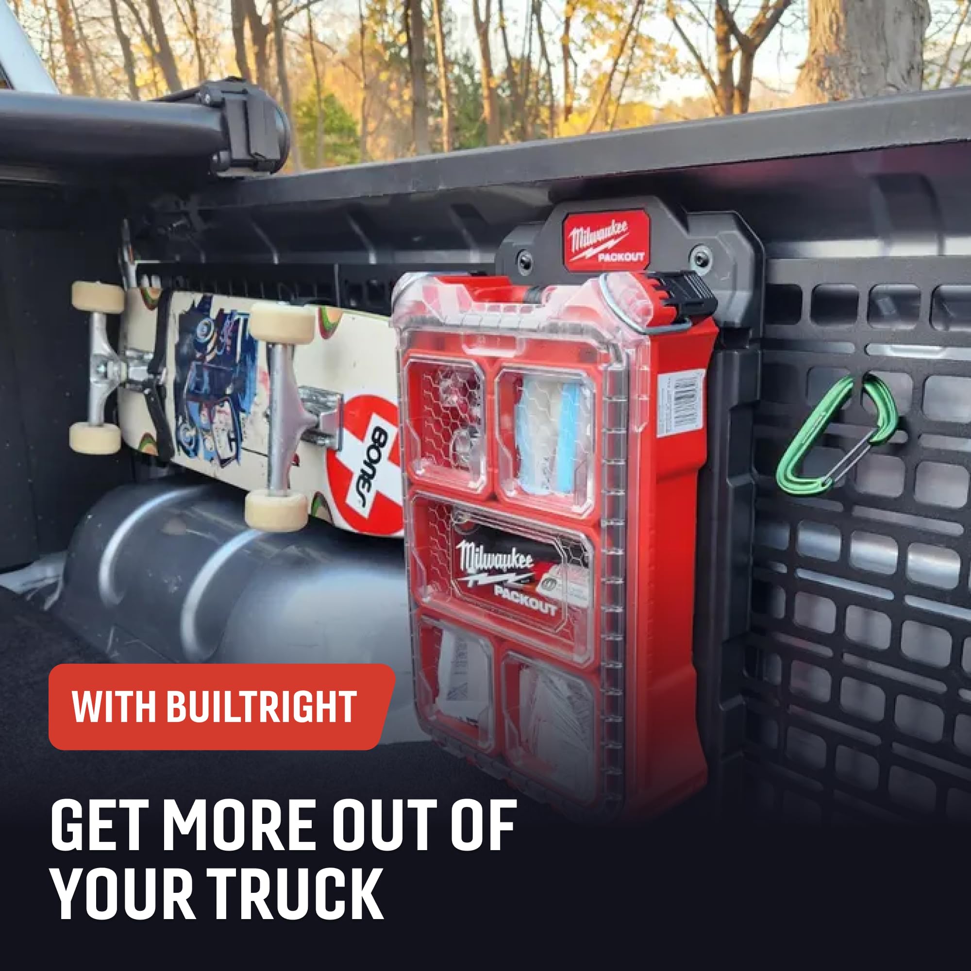 BuiltRight Industries Système De Support De Panneau MOLLE De Chevet Arrière Côté Conducteur Compatible Avec Ford Ranger 2019-2023 De 1,5 M – Organiseur De Rangement Pour Lit De Camion