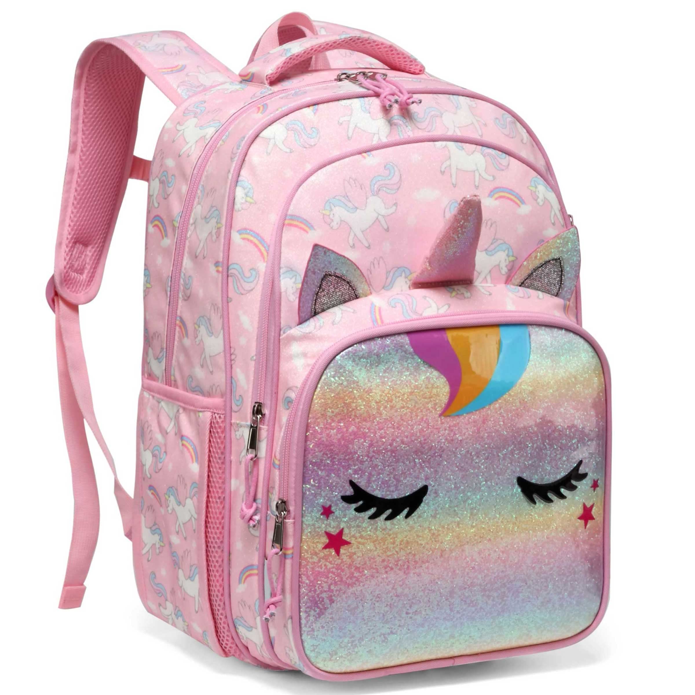 VASCHY Mochila Niña, Mochila Unicornio Niña Mochila Escolar para Niñas de 6-10 Años Mochila Infantil Resistente al Agua con Compartimento para Tableta para Escuela Viaje, Unicornio