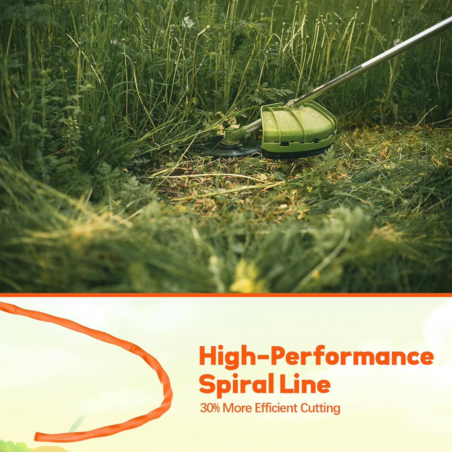 Hiboom 72 Pack WA0010 Trimmer Spool Line Trimmer Line Replacement 10 ft 0.065" Spools Trimmer Lawn String Trimmer Refills Compatible with Worx (60 Spool, 12 Cap)