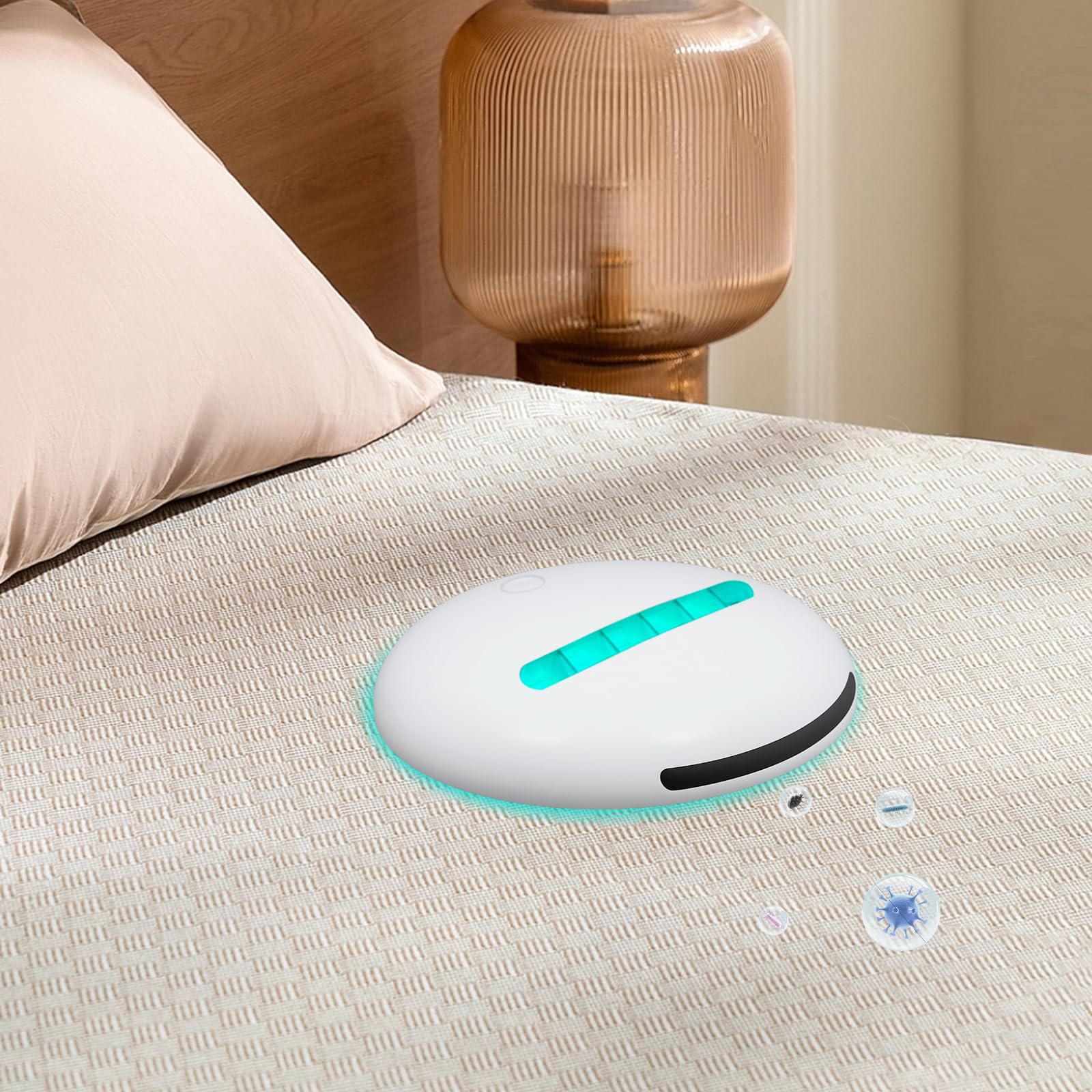 Aspiratore per materassi da 3 a 3,5 W, 3 modalità di pulizia Robot sterilizzazione automatico con luce UV per letti, materassi, cuscini