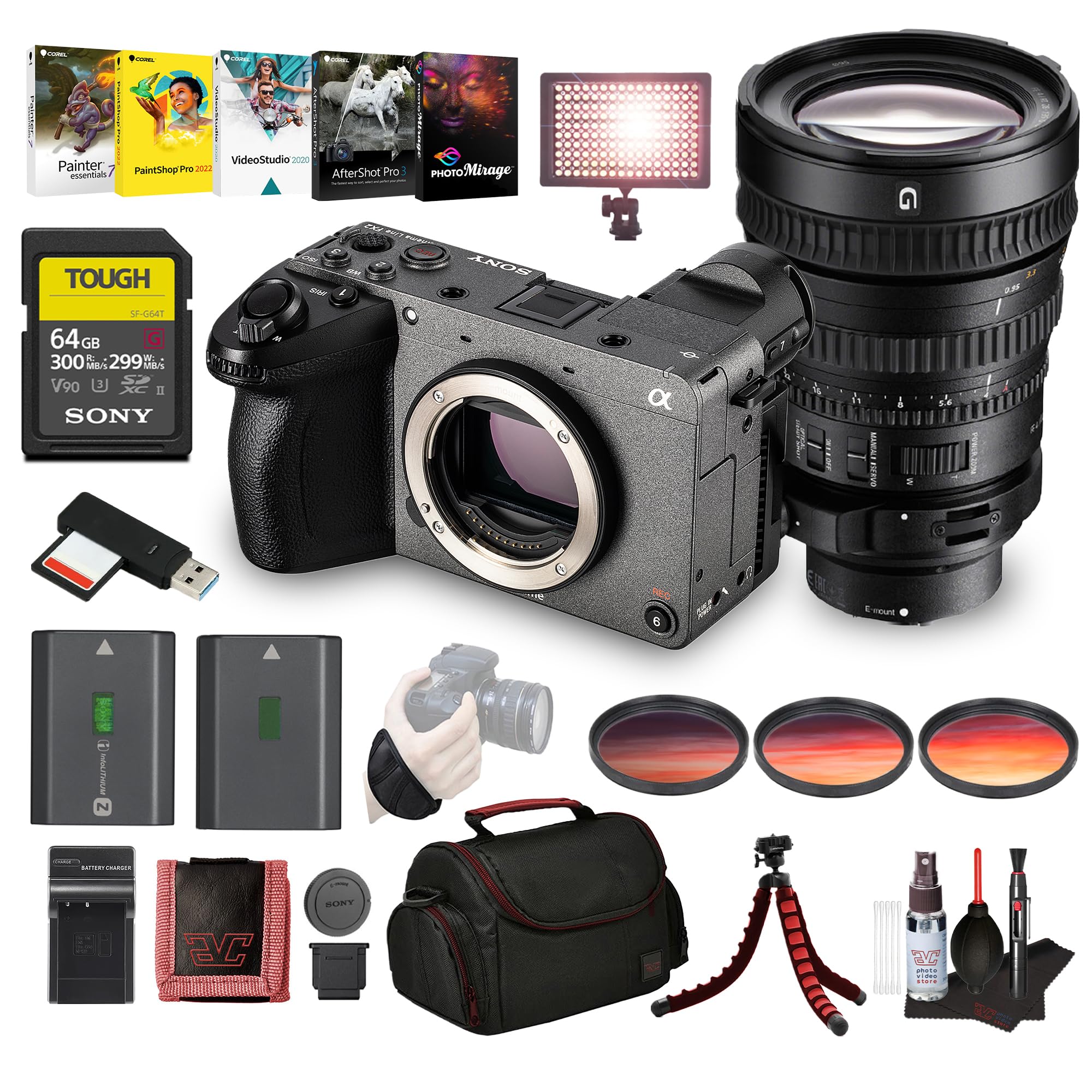 Sony FX2 Cinema Camera with 28-135mm Lens &amp; Battery Bundle