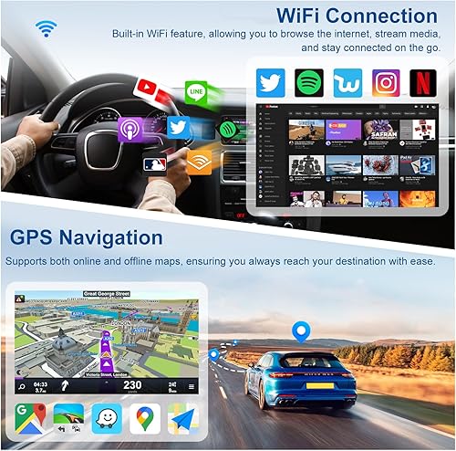 Miniatura 6 de Estéreo de coche para Honda CRV 2007-2011 con Carplay y Android Auto, pantalla táctil de 9 pulgadas Android Radio de coche compatible con Bluetooth