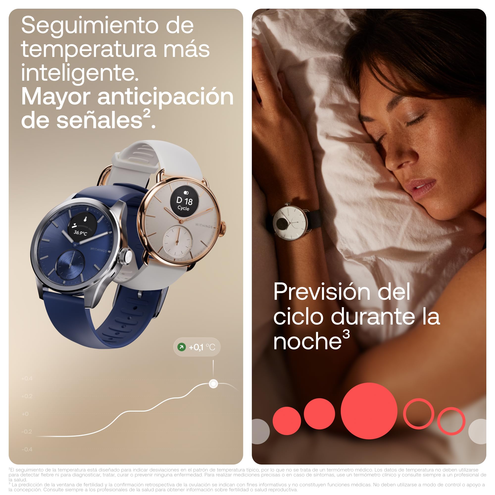 Withings ScanWatch 2, Smartwatch Híbrido, ECG, GPS, 42mm, Negro | ECG con detección de FA, puntuación del sueño, 40+ actividades detectadas, SpO2, seguimiento del ciclo menstrual
