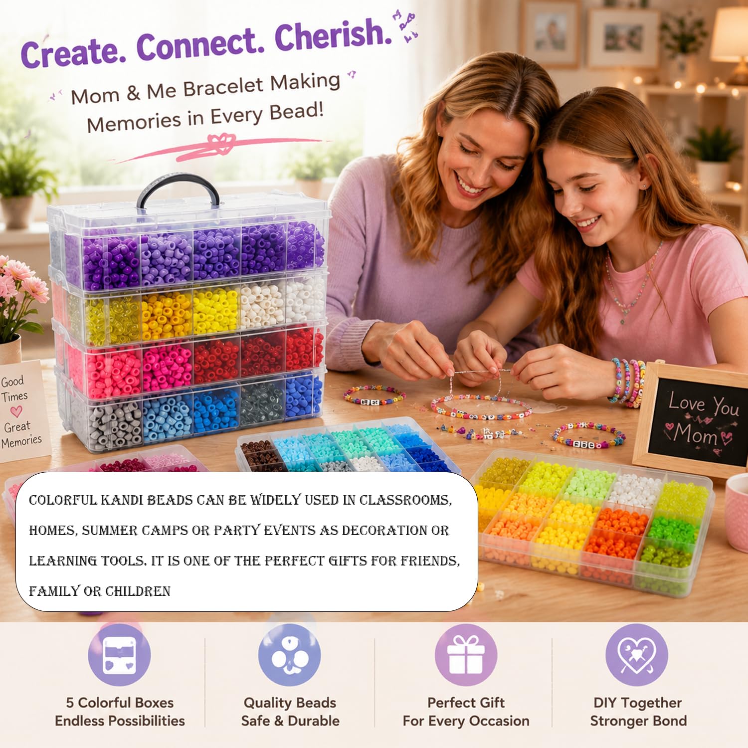 13300 perline pony, 3,5 kg, perline Kandi saturazione per la creazione di bracciali, perline per capelli per trecce, kit di braccialetti dell'amicizia in 40 colori, per regali artigianali, ricchi