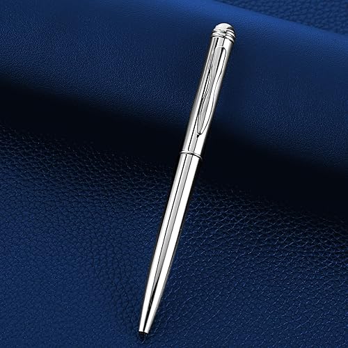 Miniatura 6 de Paquete de 7 mini bolígrafos pequeños con 5 recambios de 4 pulgadas, bolígrafos de bolsillo giratorios de 4 pulgadas, cartera corta de metal,