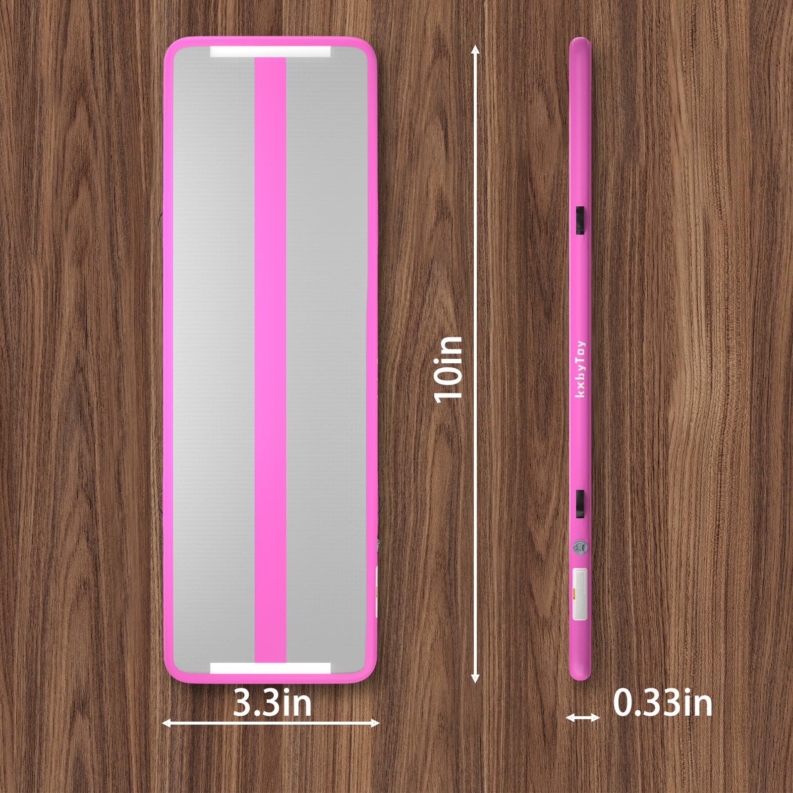 kxbyToy Air Mat Tumble Track 4 inches Thickness Inflatable Gymnastics Mat for Home Use/Training/Cheerleading/Yoga 10/13/16/20ft with Electric Air Pump (pink, 10' x 3.3' x 4'' (L x W x H)-NEW)
