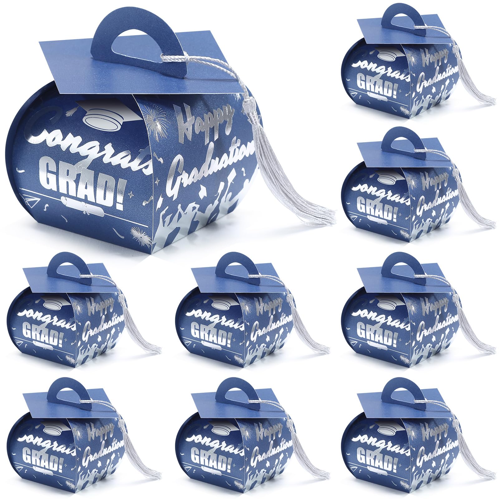COTOPHER 36 Pcs Graduation Cap Gift Boxes with Tassel, Class of 2026 Graduation Candy Boxes Centerpieces for Tables Party Decorations, Mini Treat
