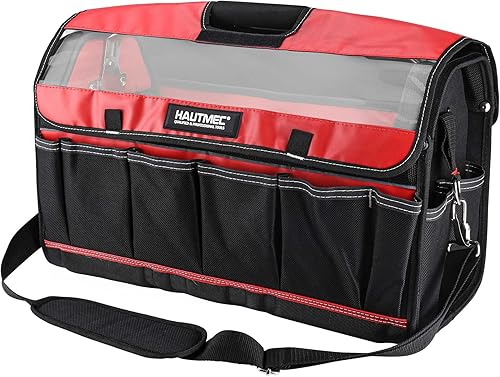 Miniatura 6 de HAUTMEC HT0296 - Bolsa de herramientas resistente de 20 pulgadas con cubierta transparente impermeable, bolsa de herramientas grande con mango