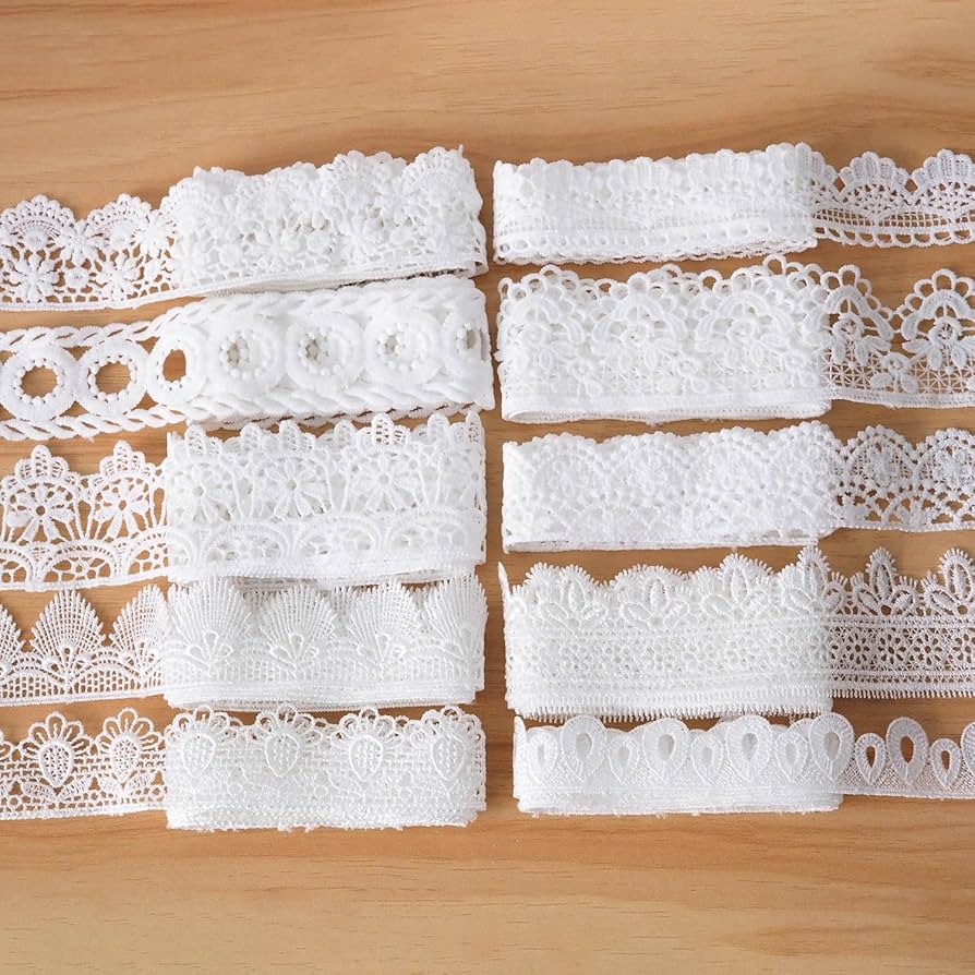 Amazon.co.jp: sempiterno 10m ミニ花柄レース生地 ミルクシルク