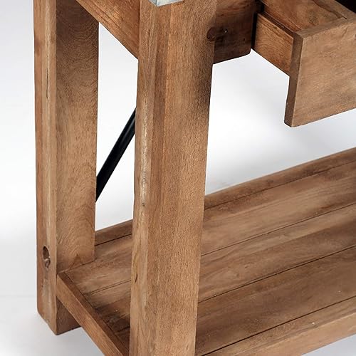 Miniatura 7 de Alaterre Furniture Millwork - Consola de madera y zinc de 30 pulgadas con dos cajones