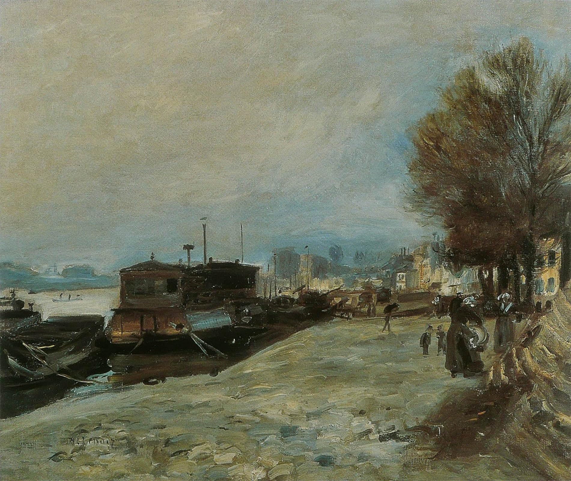 SERENDIPITP Abstract Painting Mural Print Picture Wall Decor Painting Bateau Lavoir Sur La Seine by Pierre Auguste Renoir Vintage Wall Artwork for Home Decor 60x90cm