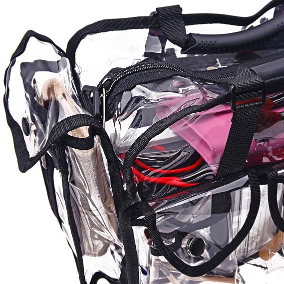 SHANY Clear Makeup Bag, Pro Mua rectangular Bag with Shoulder Strap, Large