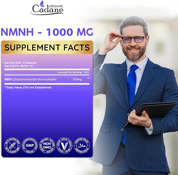 Cadane NMNH Supplement | Support Energy & Healthy Aging | Dihydronicotinamide Mononucleotide | Non-GMO 60 Capsules 30-Day