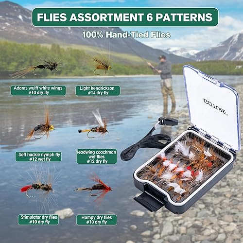 Miniatura 9 de Goture Fly Fishing Rod and Reel Combo with Fly Rod & Gear Case, 9FT 4-Piece Fly Rod, Pre-Spooled Reel, Fly Line, Flies, Leader, Tippet, Forceps, B: