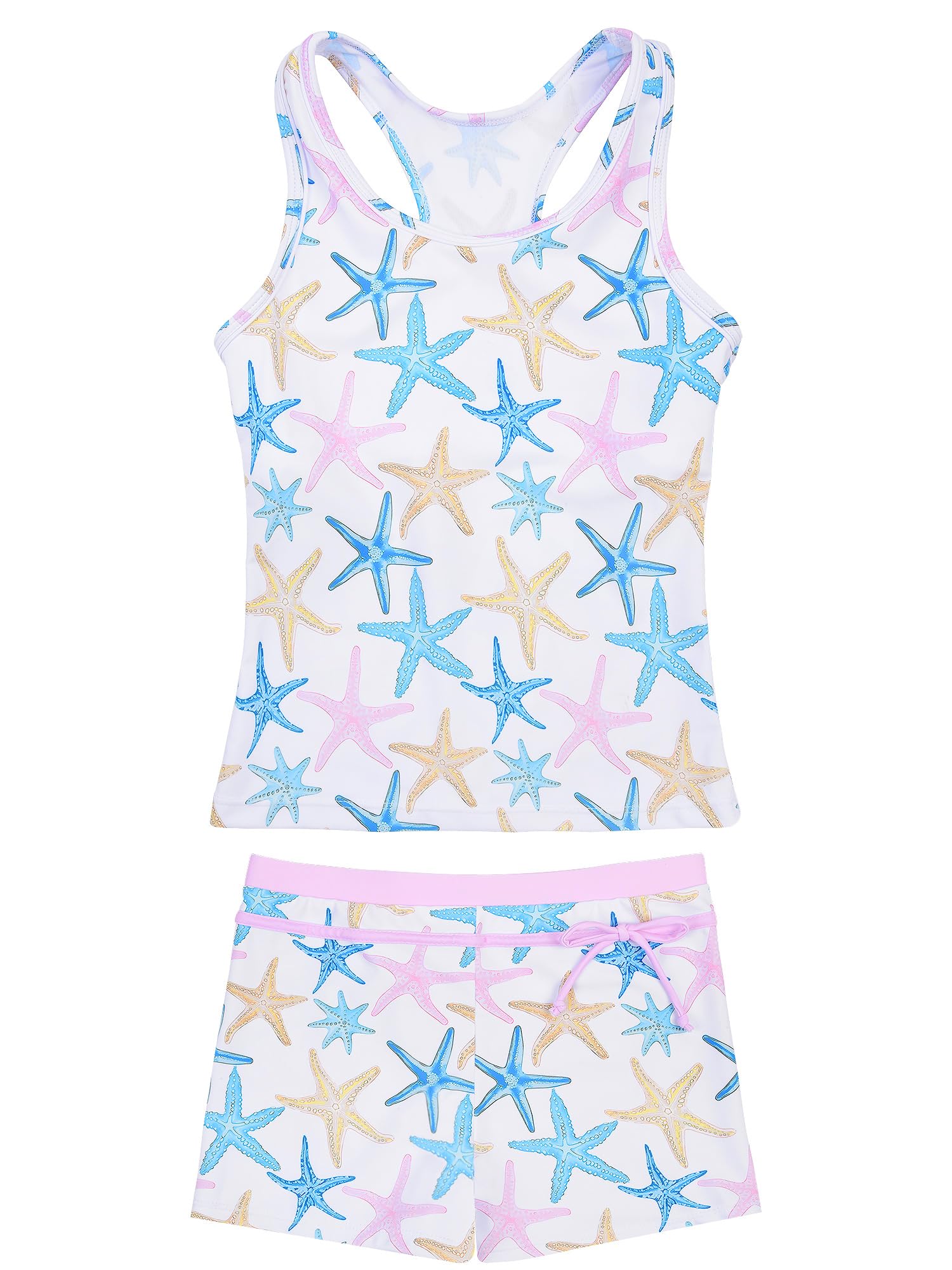 JerrisApparel Little Girls' Summer Two Piece Boyshort Tankini Kids Swimsuit