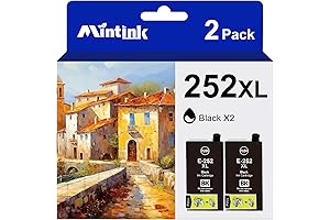 252XL Black Ink Cartridges Work for Epson WF Printers