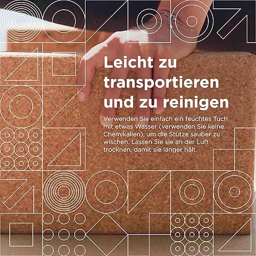 Miniatura 5 de Go4Cork Bloque de yoga de corcho para yoga, pilates y meditación, antideslizante, hipoalergénico, sostenible, no tóxico