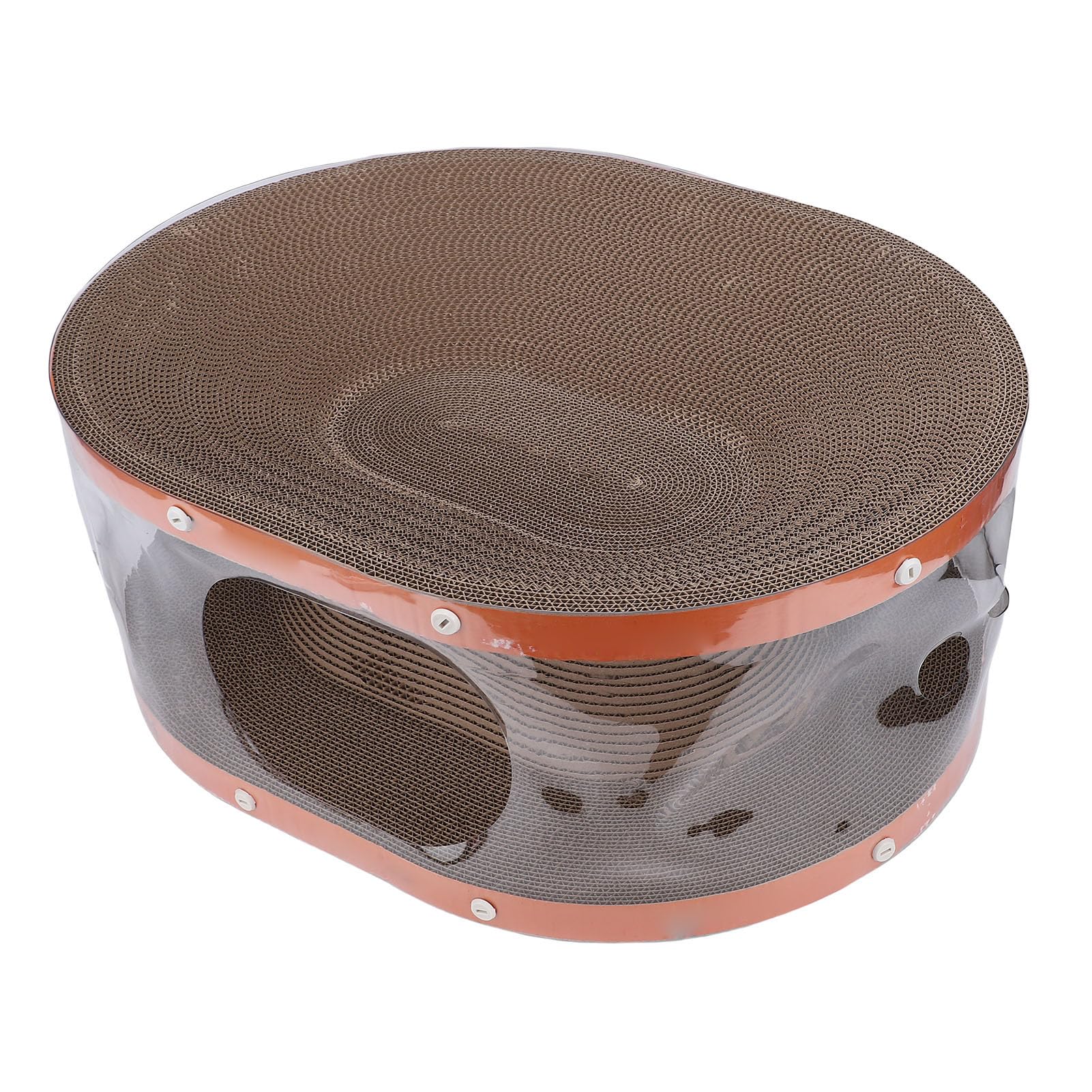RiToEasysports Rascador Gatos, Material Cartón Ondulado Interactivo con Túnel, Juguete de Rascado para Entretenimiento Interior Felino, Gatos Activos y Hogares Pequeños