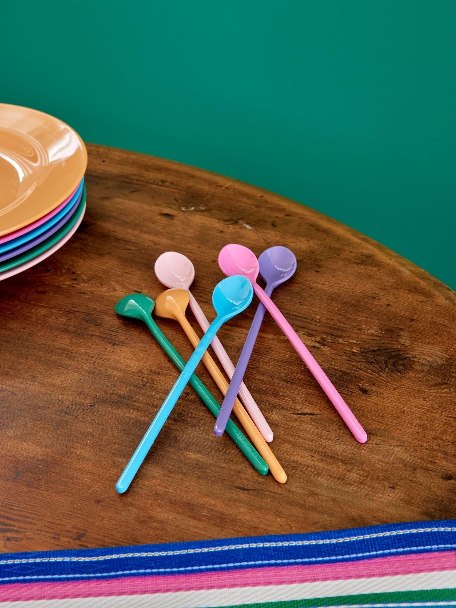 Rice Latte Löffel Spoons "La Joie De Vivre" aus Melamin 6 Stück mehrfarbig