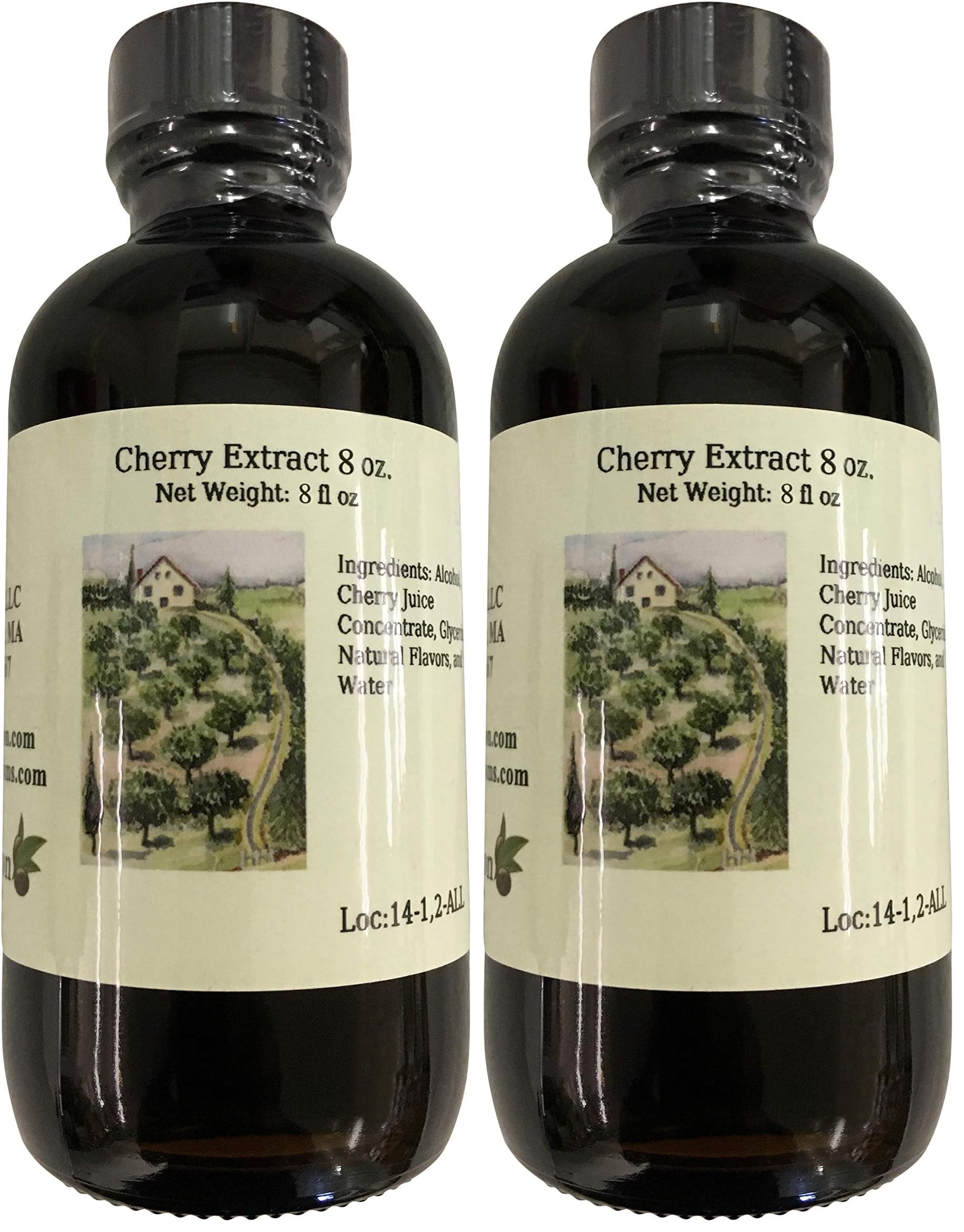 OliveNation Pure Cherry Extract - 8 ounces - All-natural - Great for use in sauces, dressings and desserts all year round - baking-extracts-and-flavorings (Pack of 2)