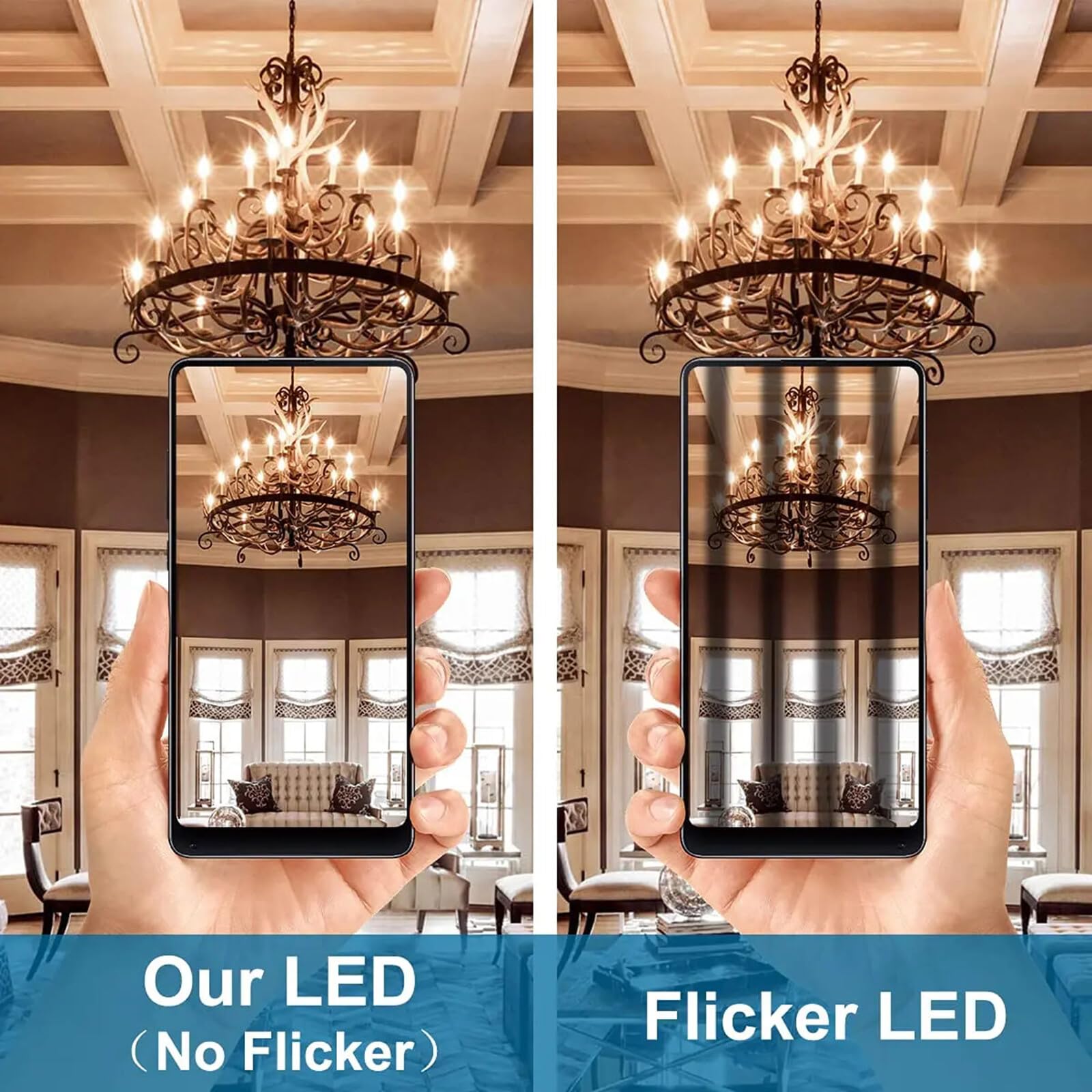 12 bombillas LED Edison de filamento C35, estilo retro, de vidrio esmerilado, E14, 6W, color blanco cálido, para iluminación de araña (punta redonda C35, E14, 220V, 6W)