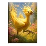 Katomula 100 MTG Card Sleeves with 100 Inner Sleeve, Textured Back Art Sleeves, Fit Standard Size Cards- Chocobo