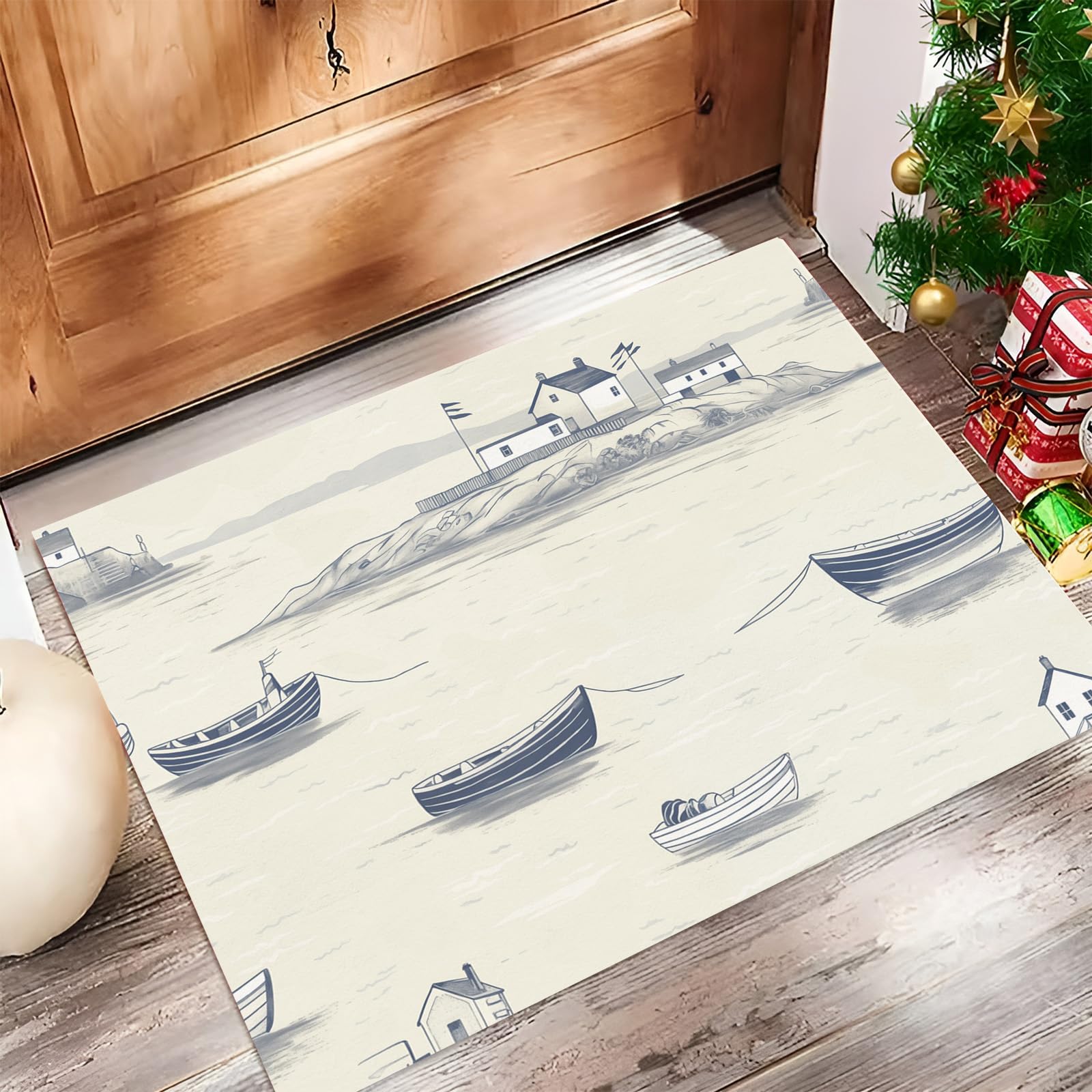 Tapis de sol antidérapant et lavable en machine 90x150cm beige