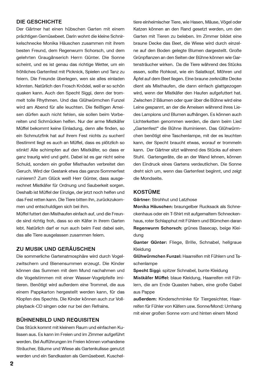 Die Kleine Schnecke Monika Hauschen: Monikas Gartenparty (Auffuhrungsmaterial fur Kindergarten und Grundschulen (Book & CD)): Noten, Songbook, CD für ... für Kindergärten und Grundschulen