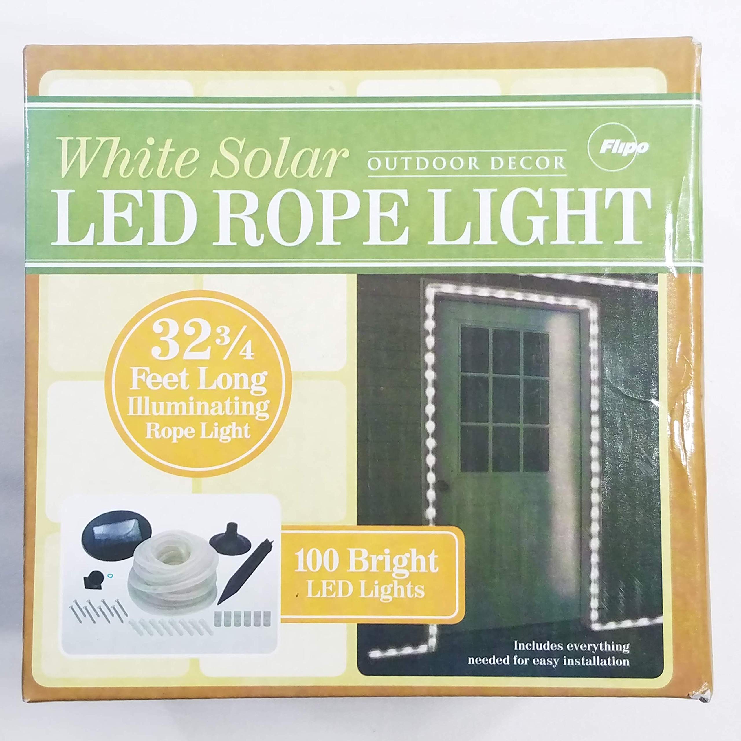 Flipo Solar 100 LED Rope Light, White
