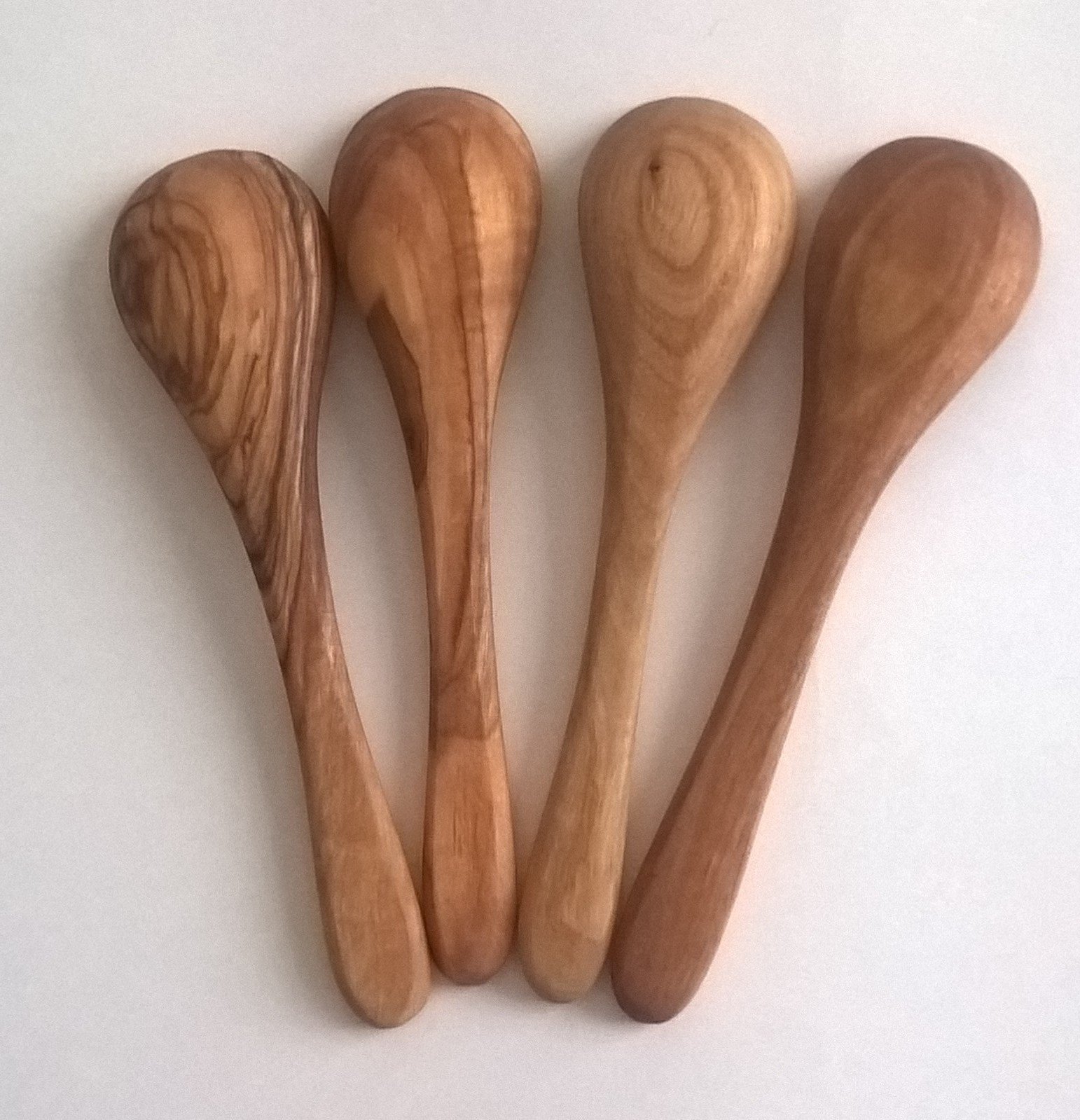 Set di 4 cucchiai per marmellata, caffè in legno di ulivo non verniciato, L 12 cm