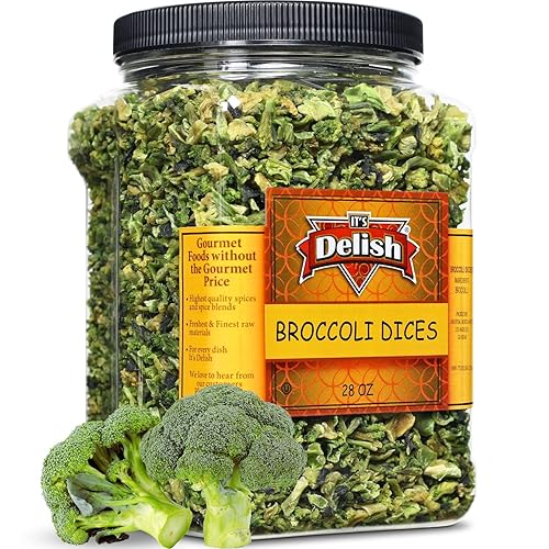 It's Delish - Dados de brócoli seco gourmet de 28 onzas | Verduras secas veganas y kosher para comidas convenientes y cocinar