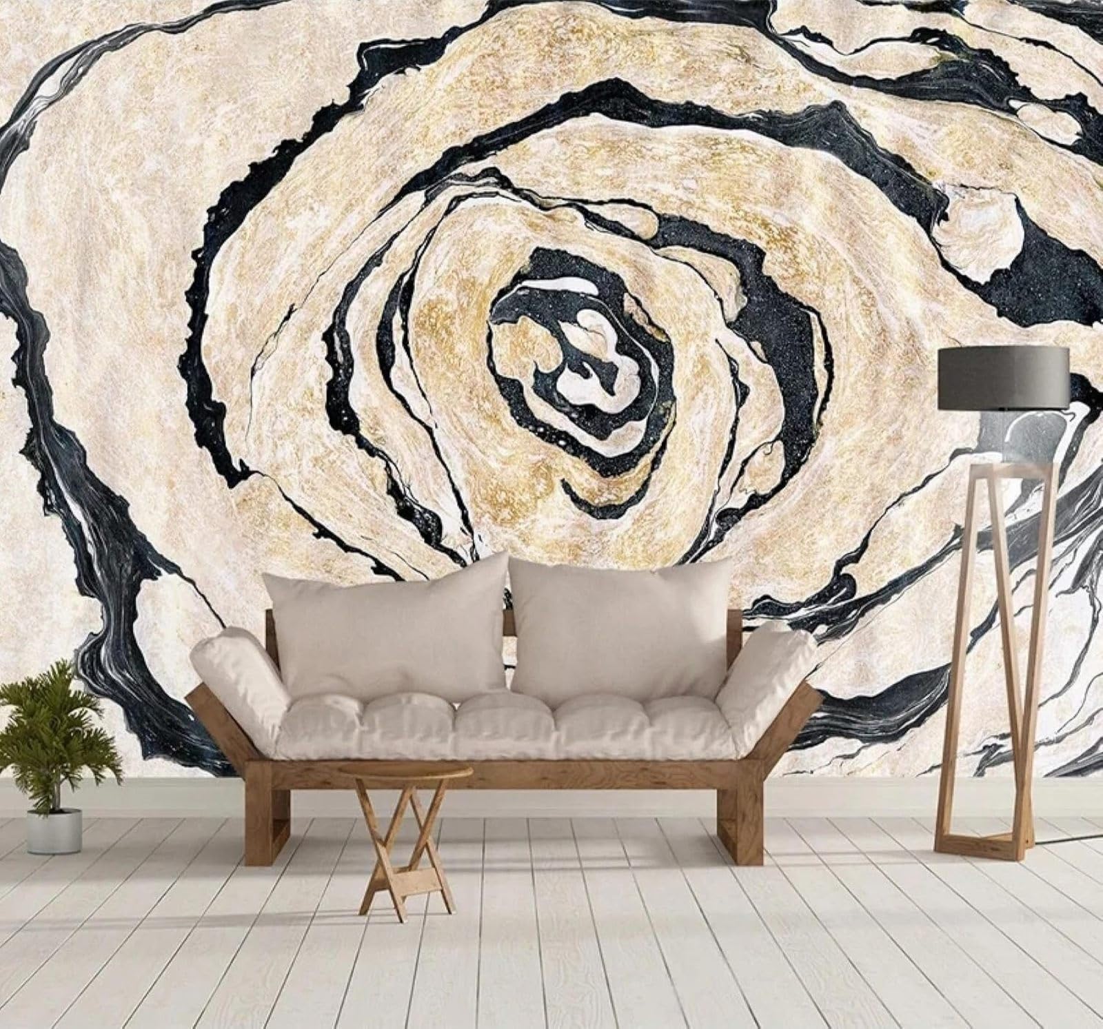 Tzxztt Vintage Relief Faux Marble Roses Art Modern 3D Wallpaper Premium Textured Silk Neutral Tones Material Ideal for Living Room Bedroom-300cm×210cm