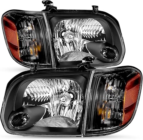 SOCKIR Conjunto de faros delanteros compatible con Toyota Tundra DoubleCrew Cab 2005-2006 y Toyota Sequoia 2005-2007 lado del pasajero y del