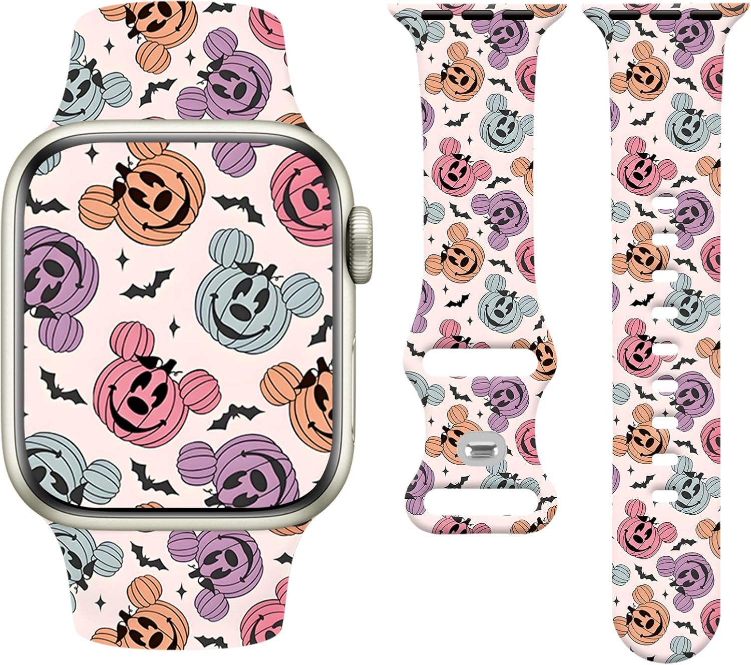 Watbro Halloween Watch Band Compatible with Apple Watch 38mm 40mm 41mm 42mm 44mm 45mm 46mm 49mm for Men Women,Soft Silicone Replacement Strap for iWatch Series11 10 9 8 7 6 5 4 3 2 1 SE Ultra