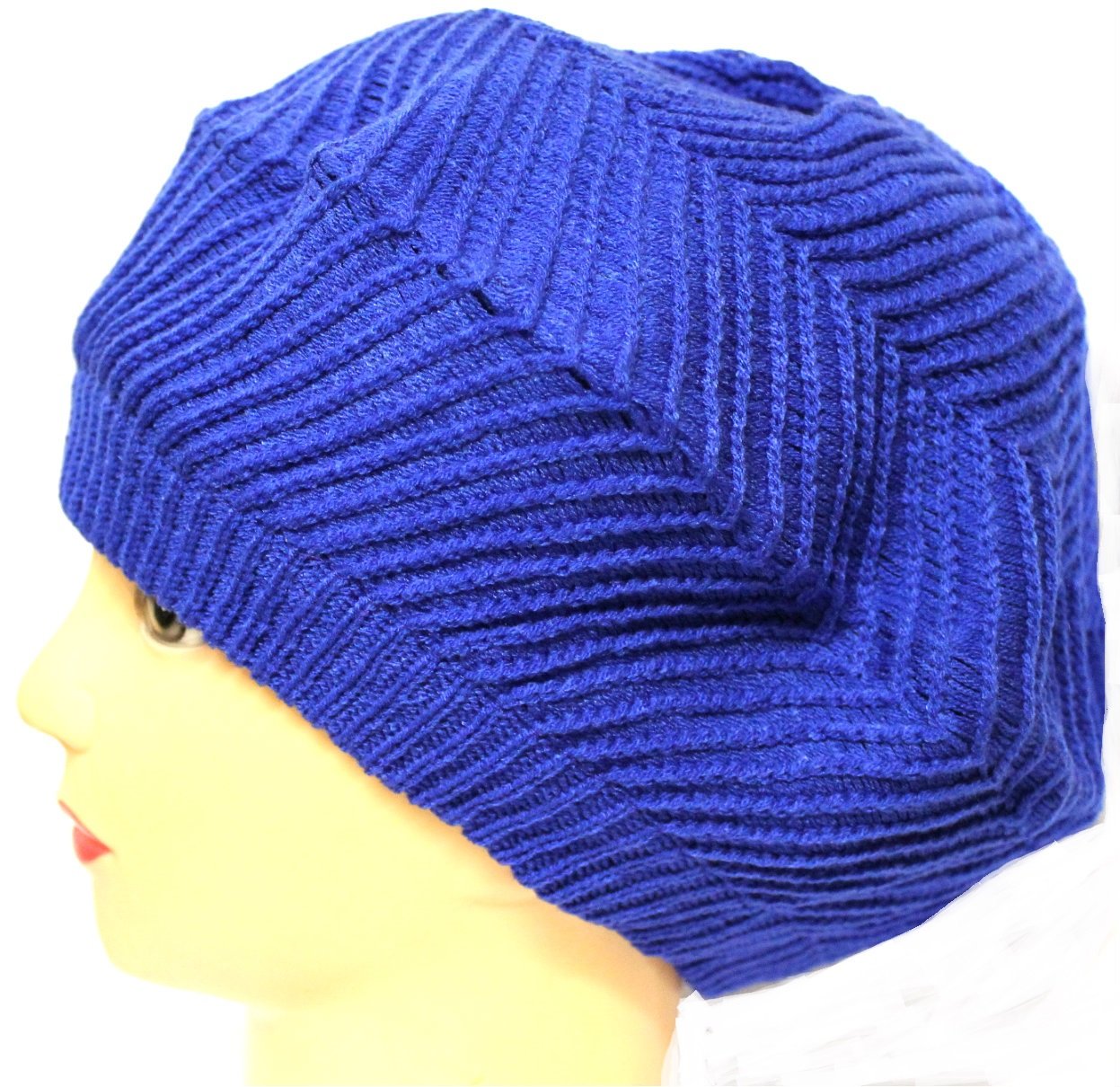 New Blue Unisex Men Women Knit Slouch Baggy Beret Beanie Hat Cap Fancy Beret