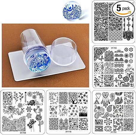 Amazon 5枚スタンププレート スタンパセット イメージプレート ネイルスタンプ ジェルネイル ネイルアート ネイルスタンピング 紫アクリル製 Innail ネイルスタンパー ステンシル 通販