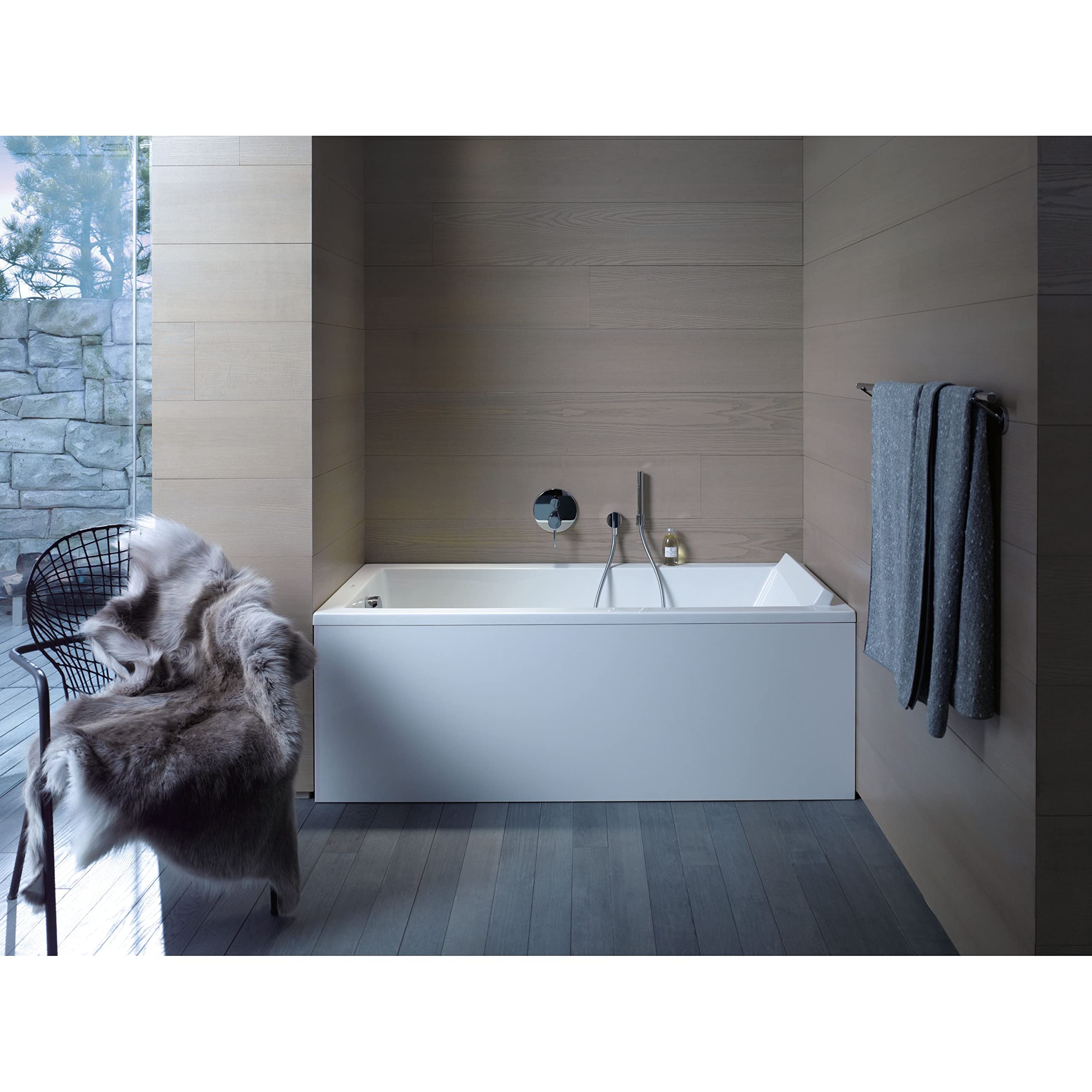 Duravit Baignoire Starck rectangulaire 170x75cm, un fond incliné, 700335, à encastrer, 700335000000000