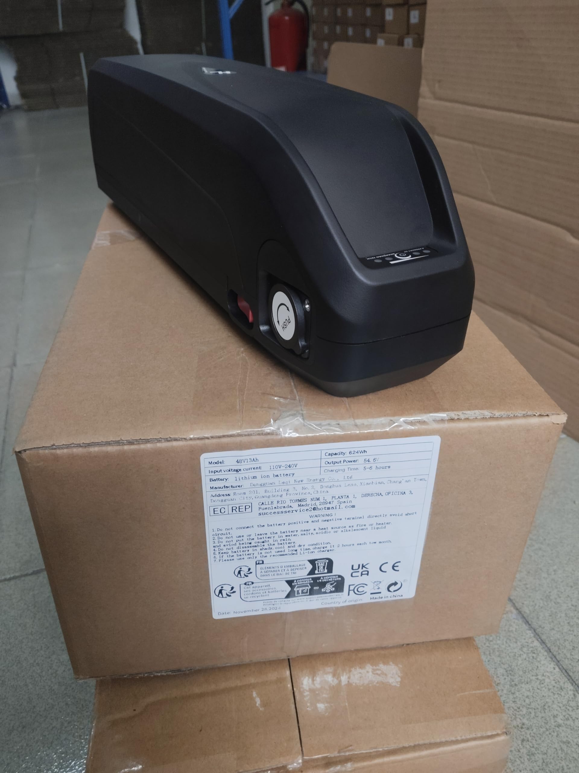 Hailong Batterie Lithium de vélo électrique 36/48V, 13Ah 15Ah 18Ah 20Ah, Moteurs 250–1500W, connecteur 4 Broches, Compatible Mifa/Prophete/Tianneng & Kits Moteur Central/arrière. (48V13Ah)