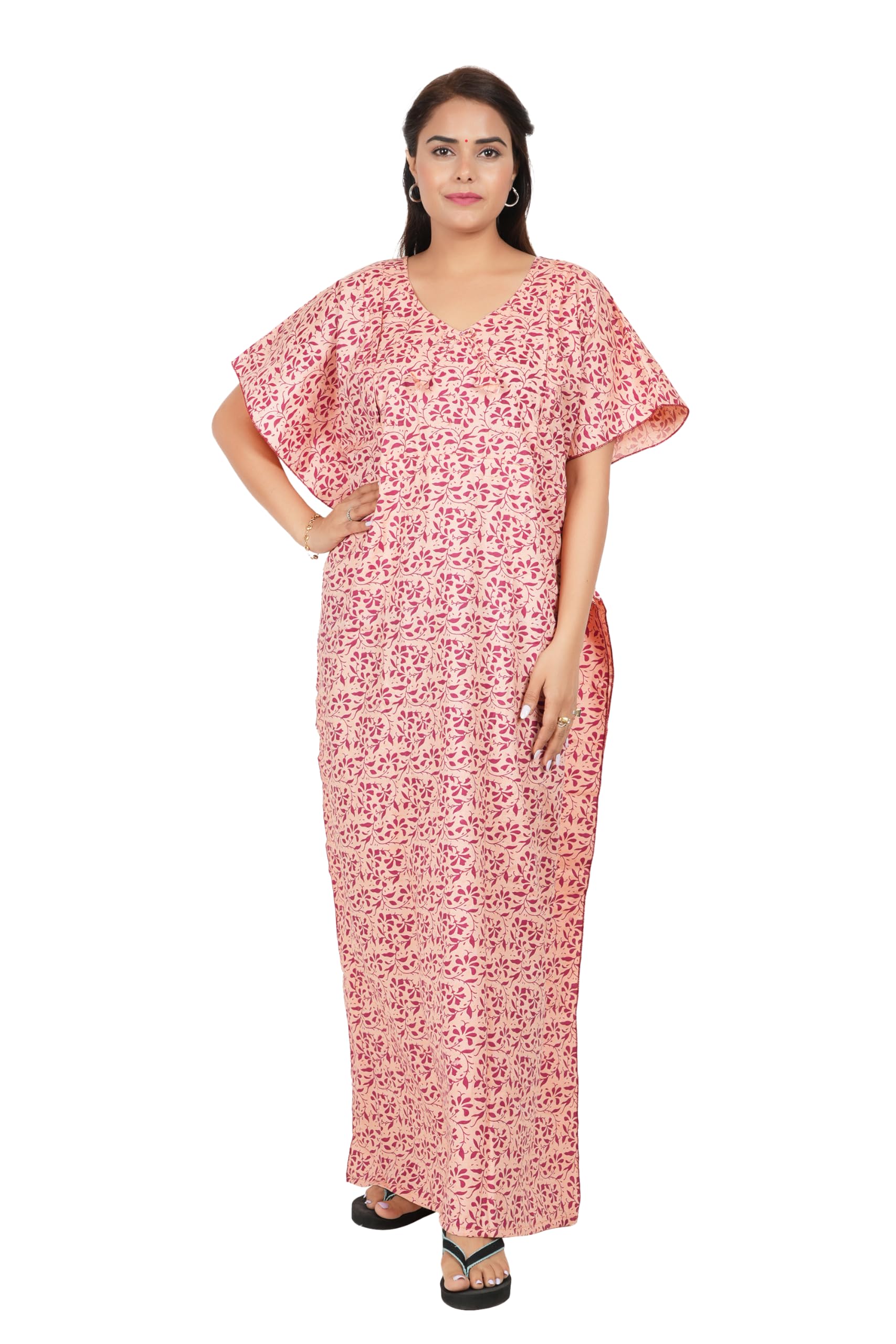 Women's Pure Cotton Kaftan Maternity Gown/Maternity WEAR/Maxi Dresses/Feeding Nighty/Comfortable Pre & Post Pregnancy Wear (X-Large, Maroon)-image-39