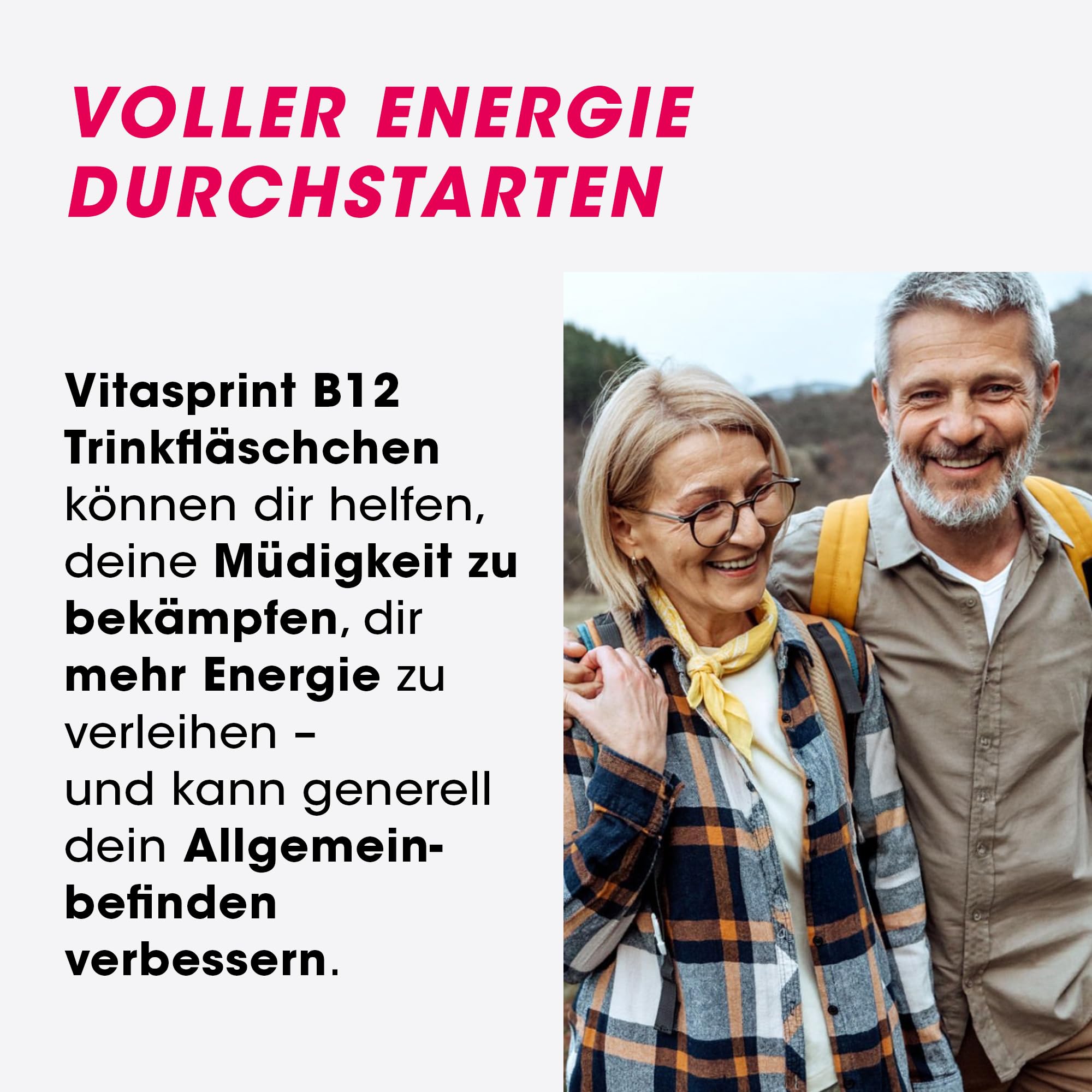 Vitamin B12 – Vitasprint B12 Trinkfläschchen, 2x30 St. – Hochdosiertes Vitamin B12 mit wertvollen Eiweißbausteinen für mehr geistige und körperliche Energie. Bei Müdigkeit und Abgeschlagenheit
