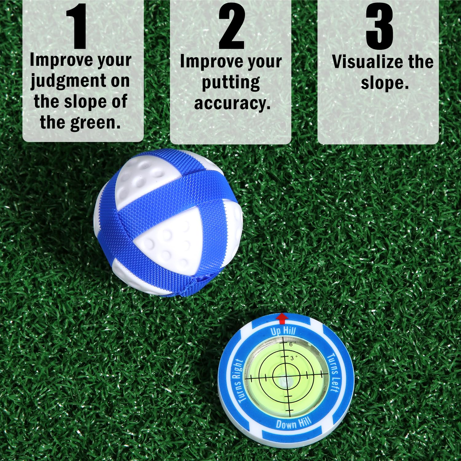 NQEUEPN Golf Green Reader con Magnetica Golf Hat Clip, Alta Precisione Livella a Bolla Lettore di Putting Green da Golf per Interni Esterni