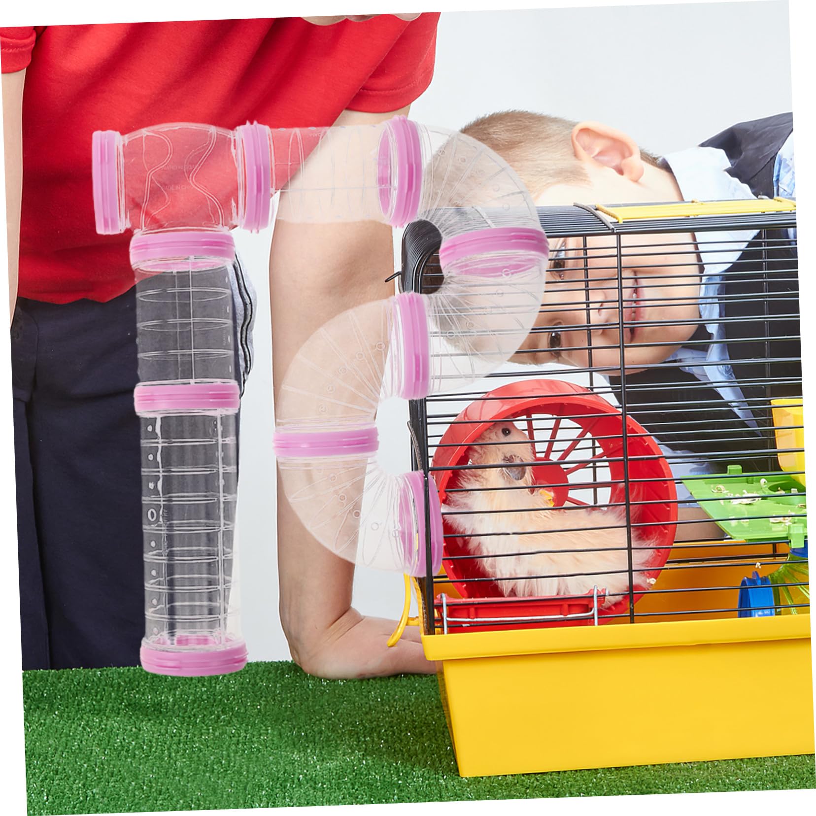 FRCOLOR 2sätze Transparenter Hamstertunnel aus Kunststoff für Kleintiere Faltbarer Spieltunnel für Meerschweinchen und Ratten Leicht zu Reinigende Hamsterröhre als Spielzeugtunnel