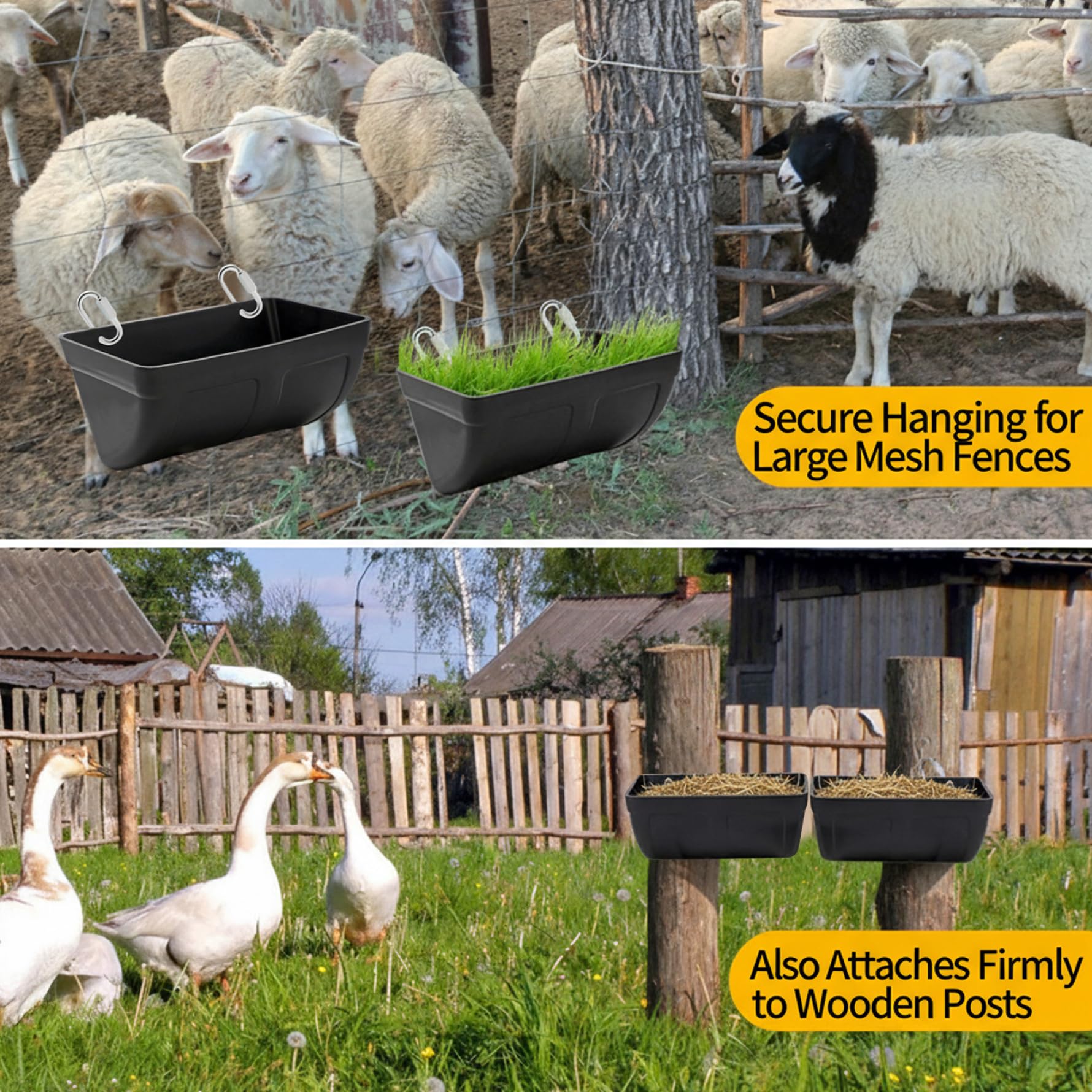 Mangiatoia per Galline da Appendere Mangiatoia per Capre Confezione da 3 per Pollame e Bestiame con Clip e Viti in Plastica Multiuso per Capra/Pollo/Anatra Abbeveratoio