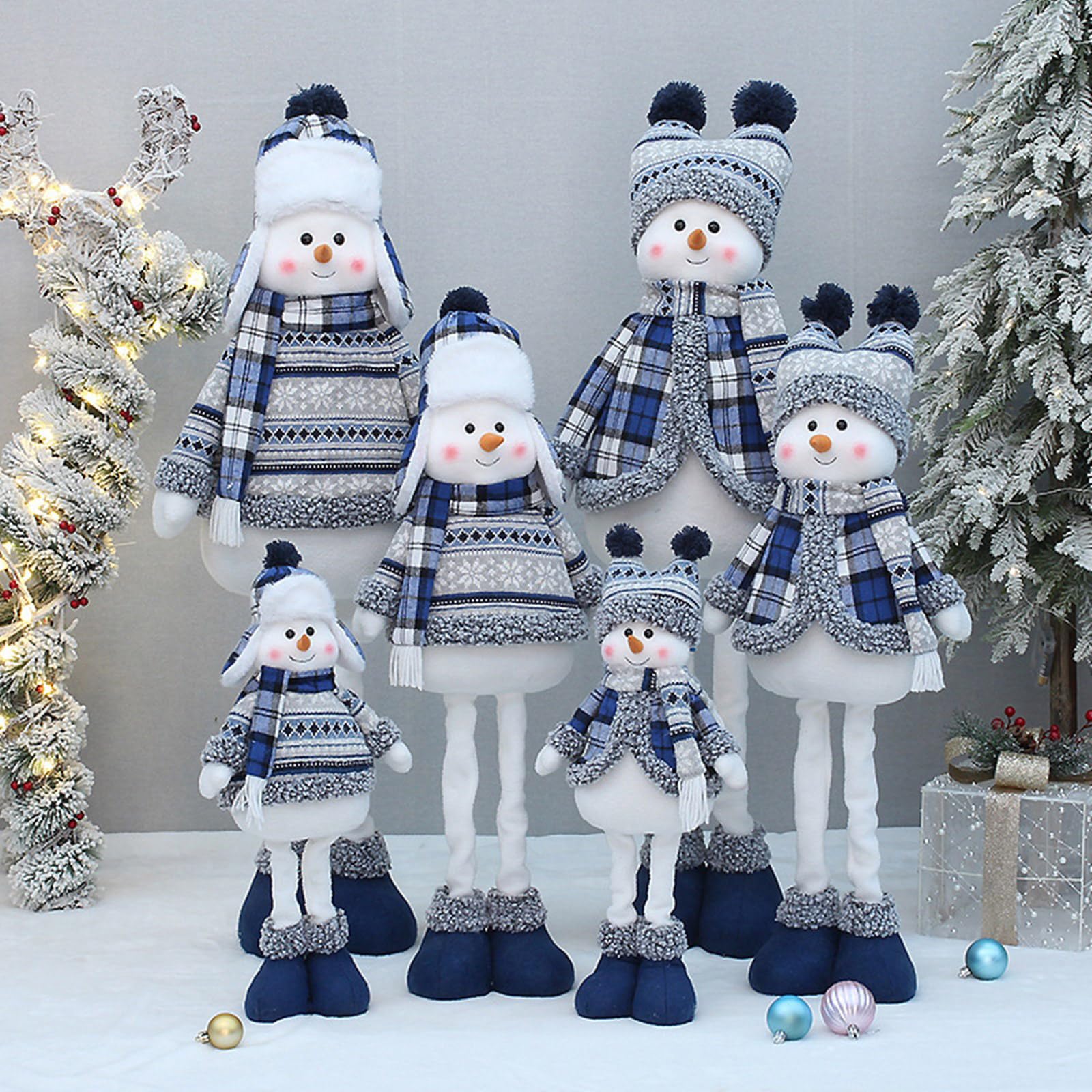 Bella pupazzo di neve in piedi bambola creativa 2024 regalo di Capodanno scalabile pupazzo di neve figura centro commerciale hotel decorazione vacanza pupazzo di neve scalabile bambola in piedi