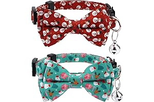 LUTER Christmas Cat Collar with鈴铛and Bow Tie, Adjustable Cat Collar Breakaway Cute...
